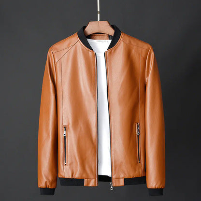 Leather Men's Casual Slim Fit Motorcycle Jacket