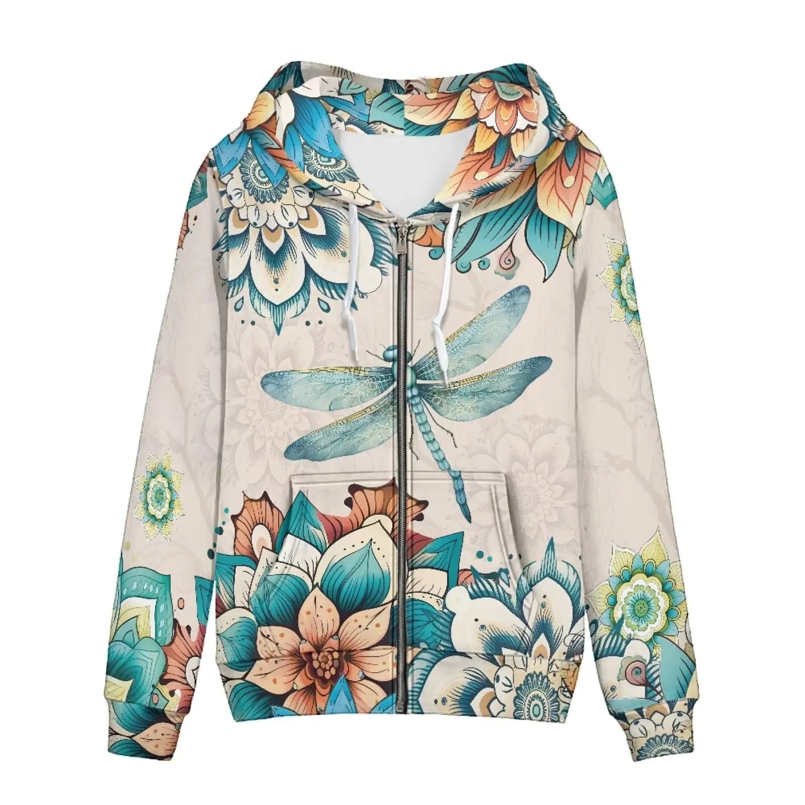 Showudesigns Boho Dragonfly Zip Up Hoodie Womens Yoga Clothing Fashion Hooded Sweatshirts Small Activewear Jacket Shirts Y2K Outfits Trendy Teen Girls Pullover Sweater Mandala Aztec