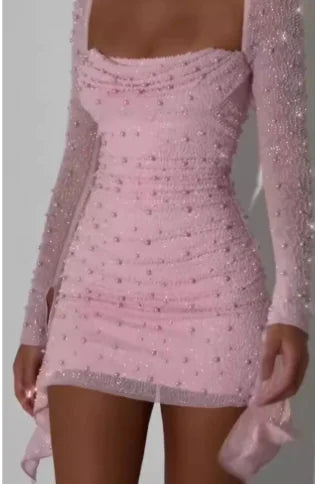 Beaded Design Slim-fit Sheath Dress for Women