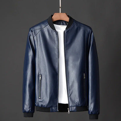 Leather Men's Casual Slim Fit Motorcycle Jacket