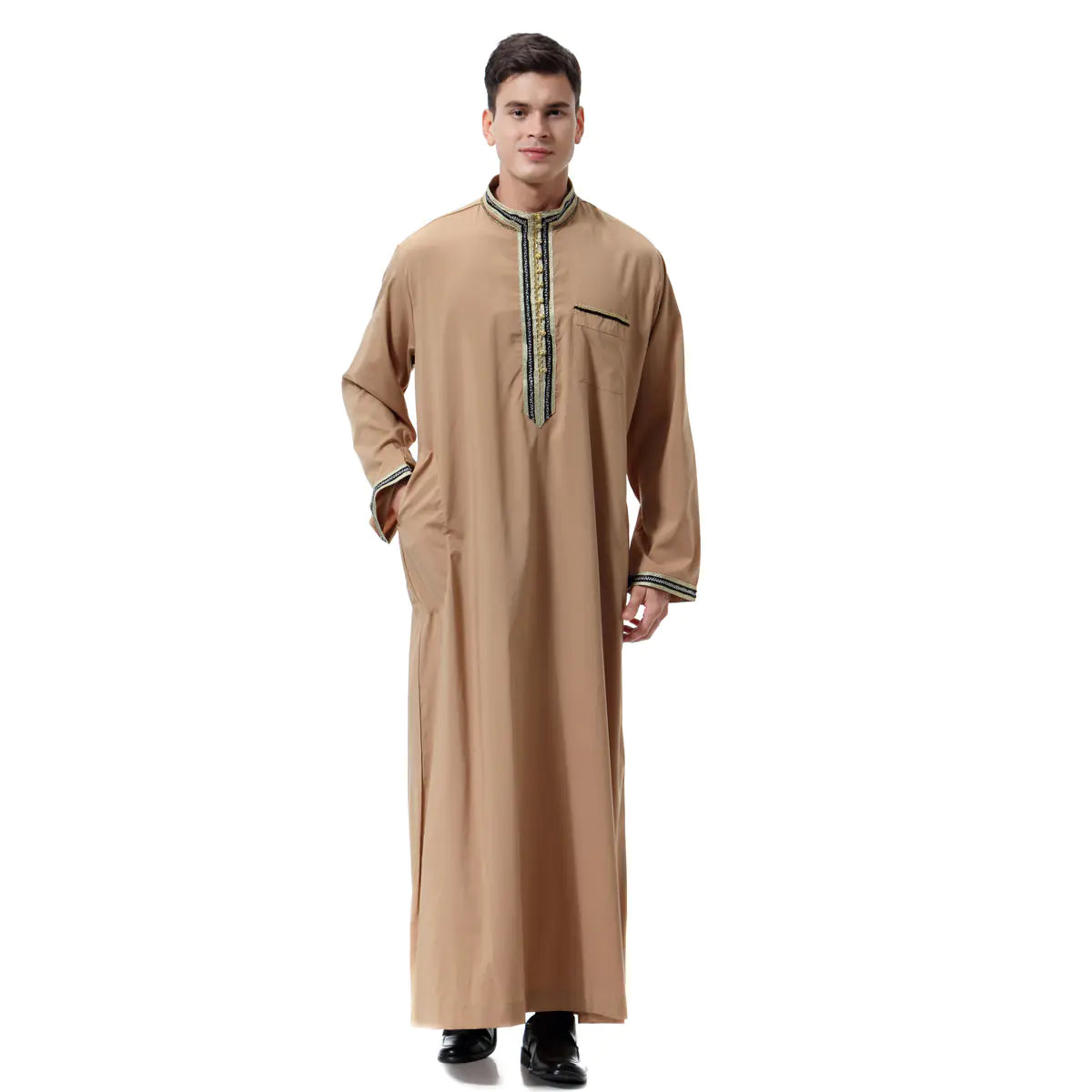 Middle East Men's Applique Stand Collar Robe TH810