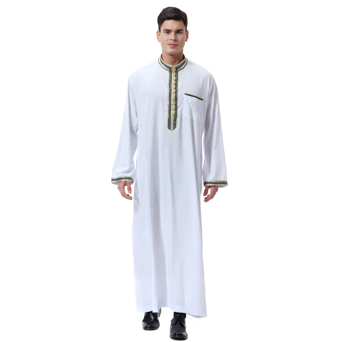 Middle East Men's Applique Stand Collar Robe TH810