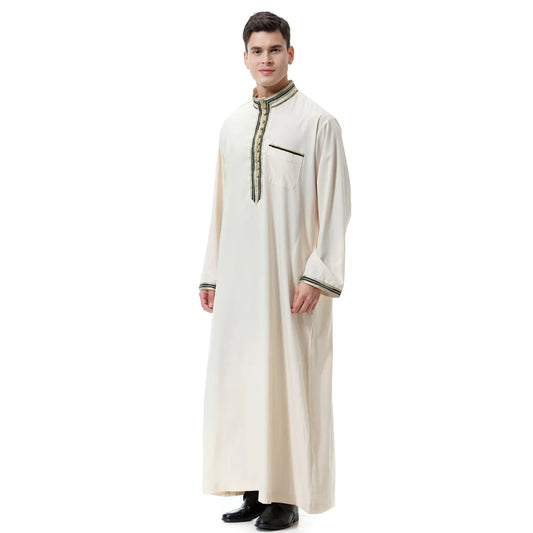 Middle East Men's Applique Stand Collar Robe TH810