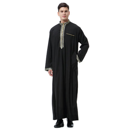 Middle East Men's Applique Stand Collar Robe TH810