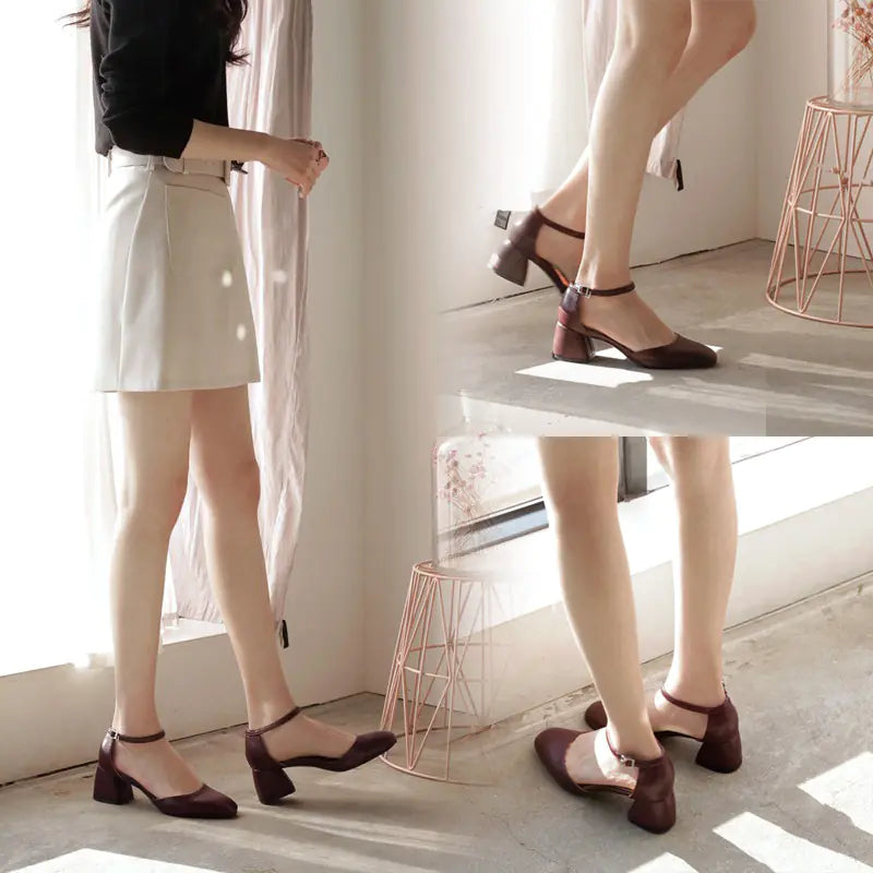 Fashionable Chunky Heeled Mary Jane Sandals for Women