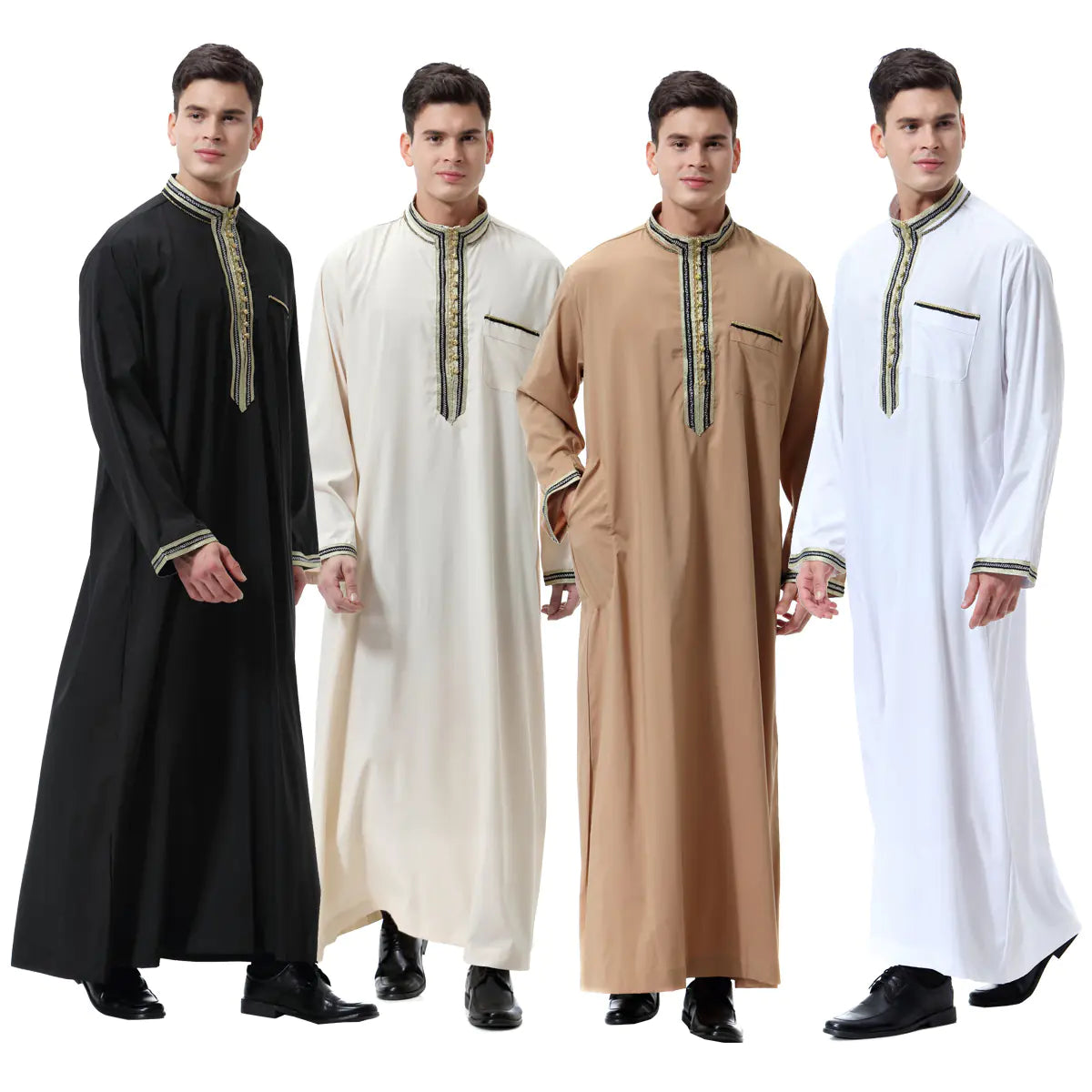 Middle East Men's Applique Stand Collar Robe TH810